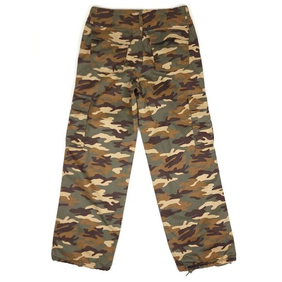 LEVIS 94 Baggy Cargo Straight Leg Military Parachute Pant Green Camo Army 27x30 - Picture 6 of 9